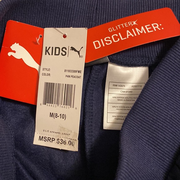 NWT PUMA Girls Joggers Size M (8-10) - Picture 7 of 8